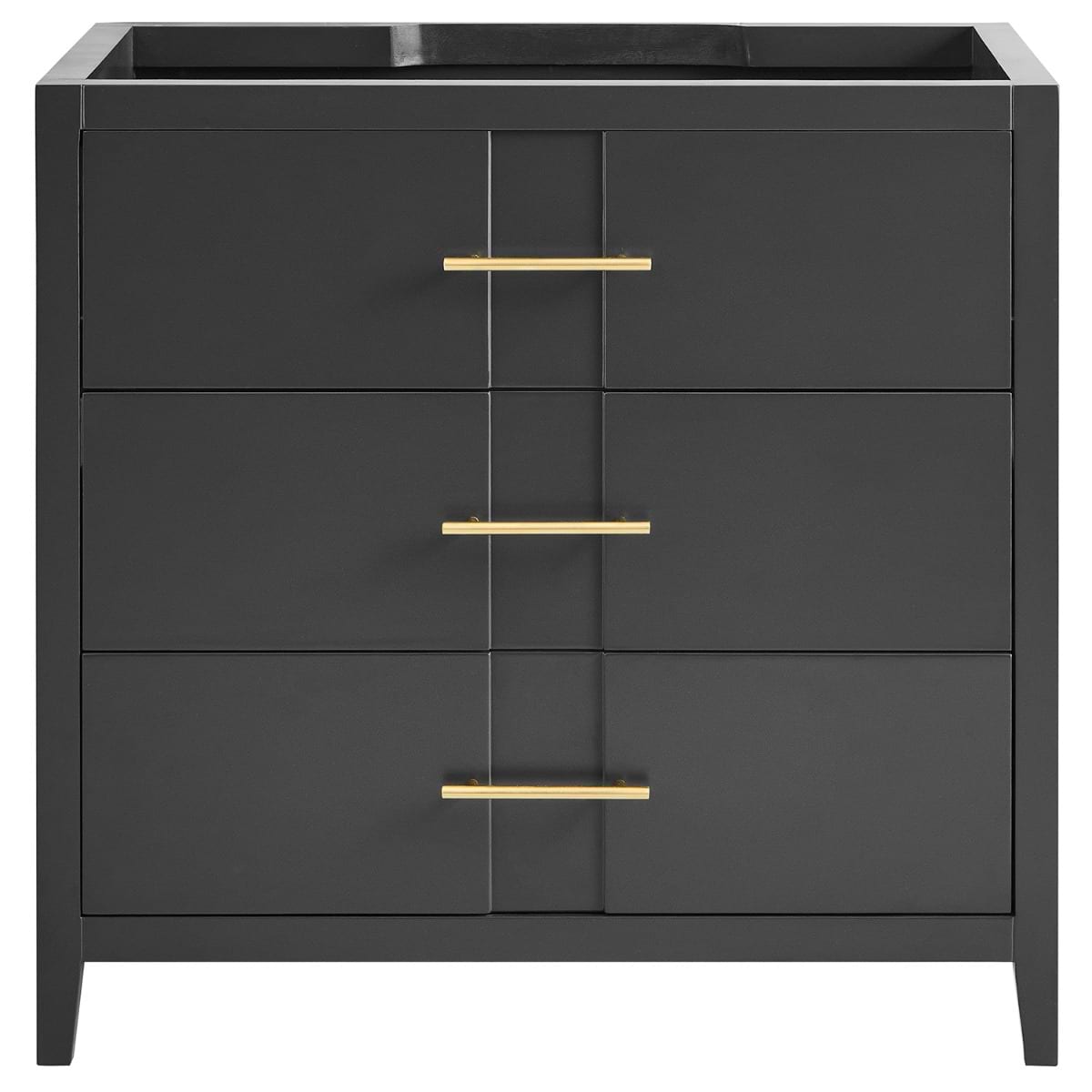 Soho Studio Iconic Charcoal and Gold 24" Single Vanity without Top Charcoal and Gold
