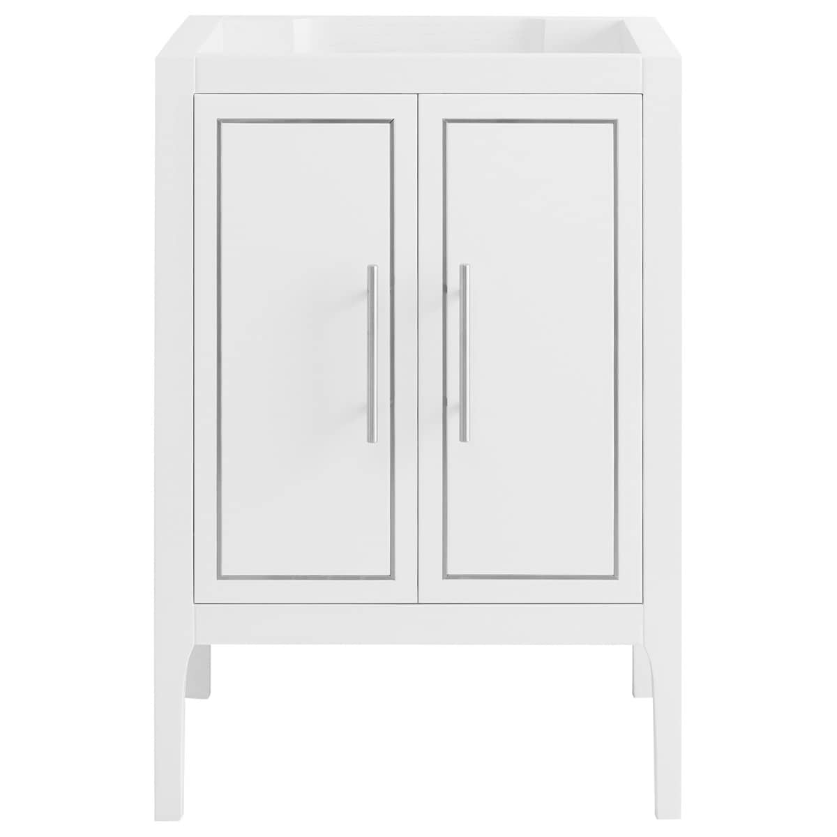 Soho Studio Province White and Silver 24" Single Vanity without Top White and Silver