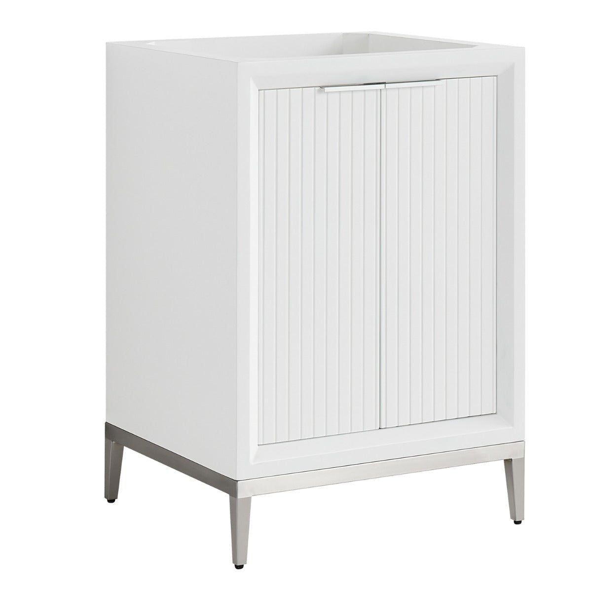 Soho Studio Bungalow White and Silver 30" Single Vanity without Top White and Silver