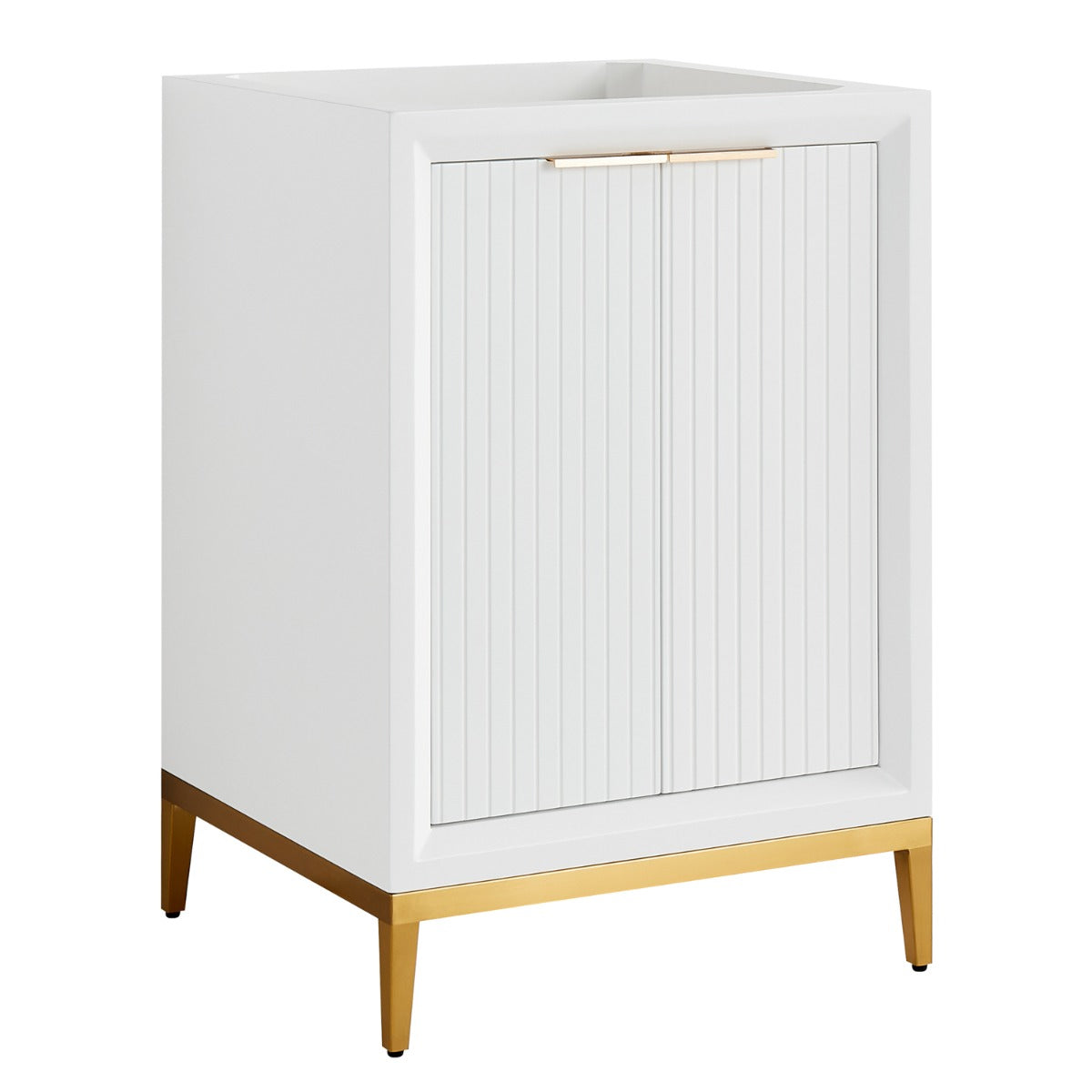Soho Studio Bungalow White and Gold 30" Single Vanity without Top White and Gold