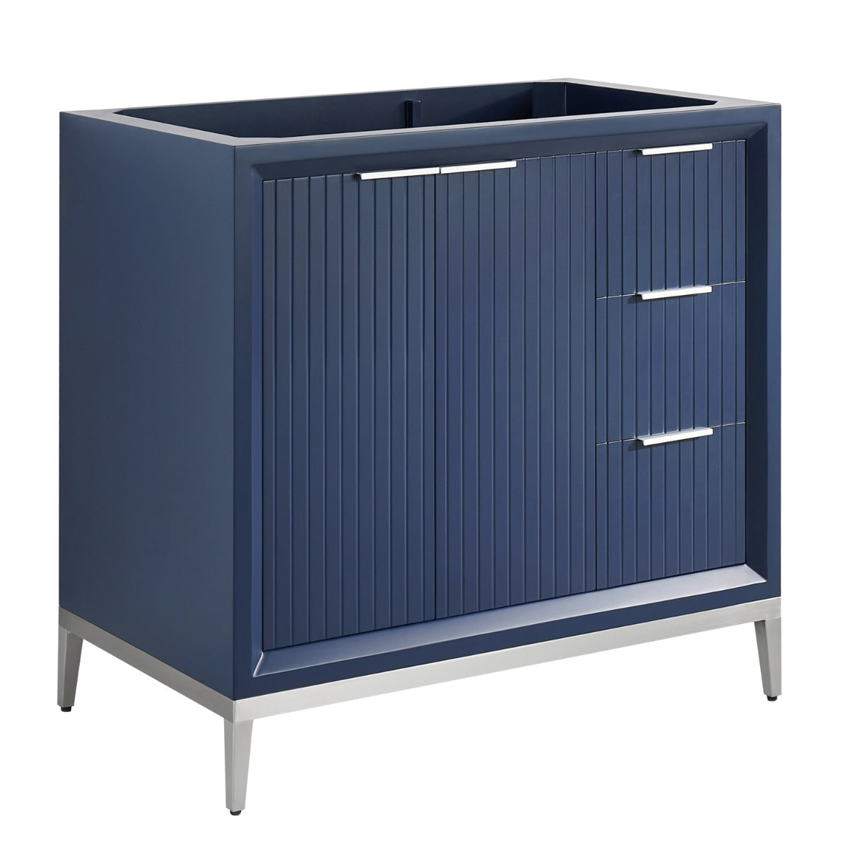 Soho Studio Bungalow Navy and Silver 36" Single Vanity without Top Navy and Silver