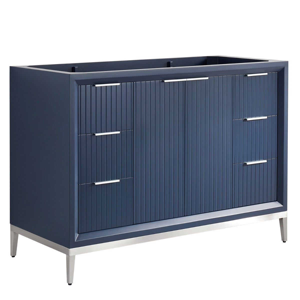 Soho Studio Bungalow Navy and Silver 48" Single Vanity without Top Navy and Silver