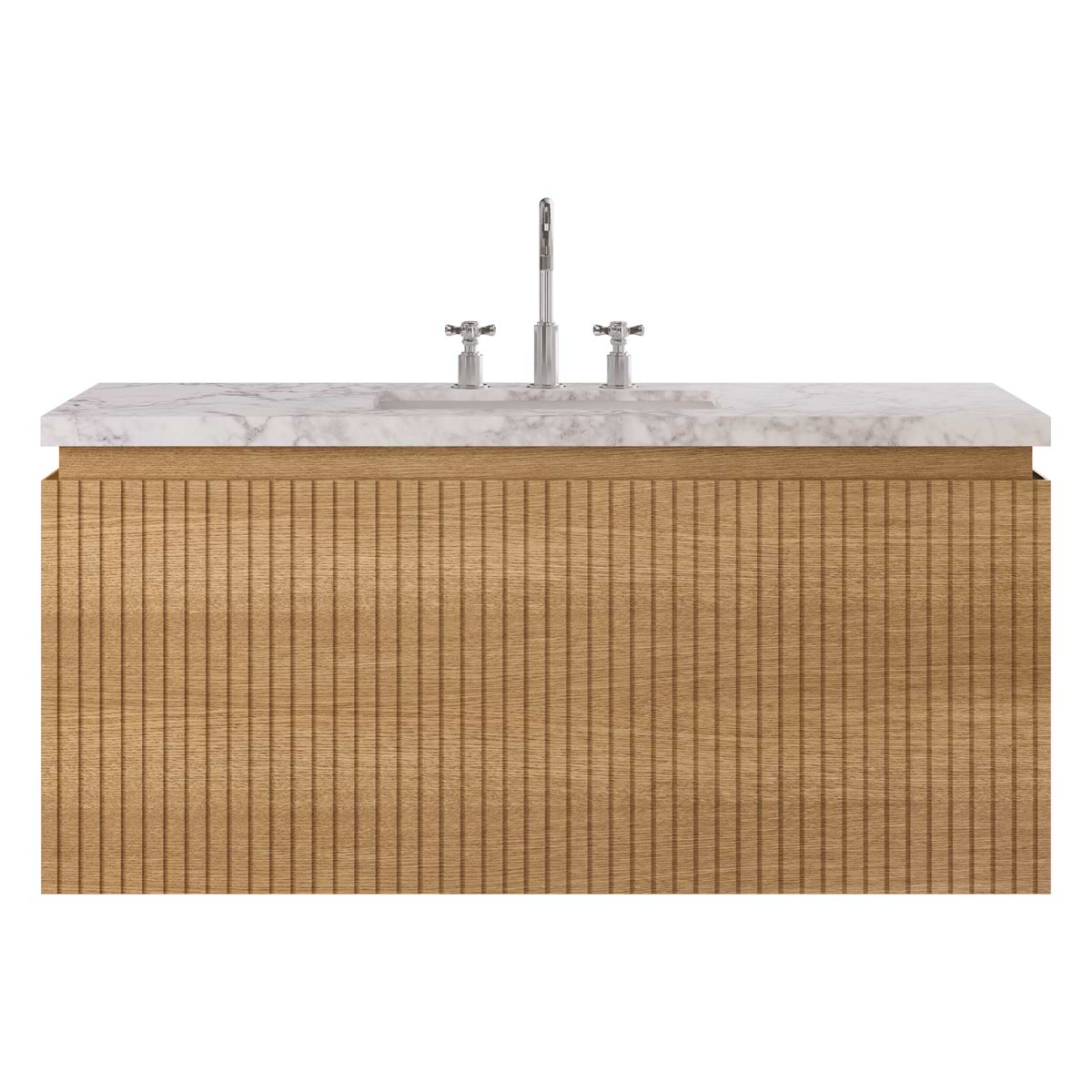 Soho Studio Melrose White Ash 48" Single Vanity with Carrara Marble Top White Ash
